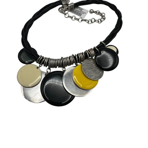 Chico's Necklace NWT Jewlery Statement 19" Adjustable Braided Cord Circles - Picture 6 of 8